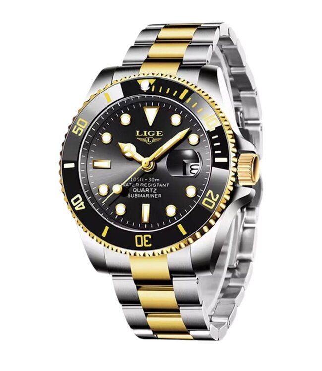 Lige Luxe Herenhorloge Blauw/Zwart