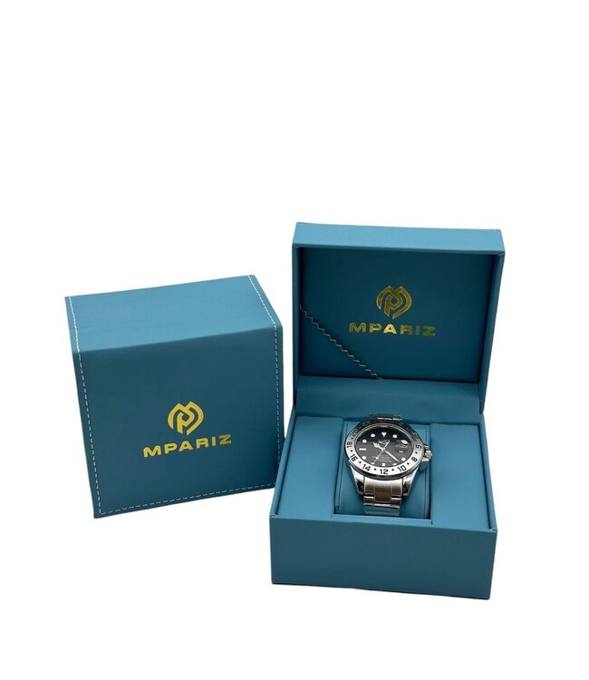 Lige Herenhorloge Zwart/Zilver