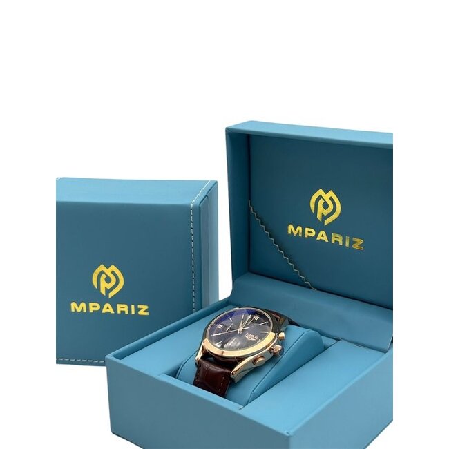 Lige Luxe Herenhorloge Rosé  (Blauw/Zwart/Wit)