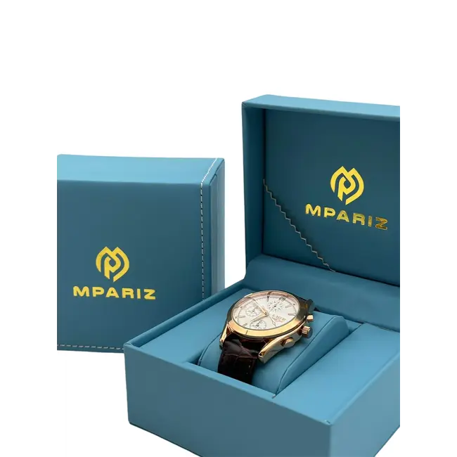 Lige Luxe Herenhorloge Rosé  (Blauw/Zwart/Wit)