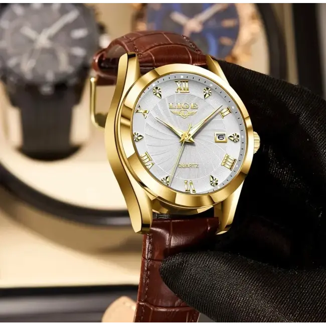 Lige Versailles – herenhorloge met leren band en elegant design