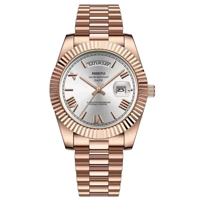 Nibosi Montclair – herenhorloge met stalen band en klassiek design