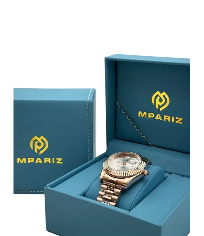 Nibosi Herenhorloge Rosé (Chocolate/Groen/Wit) - Datum