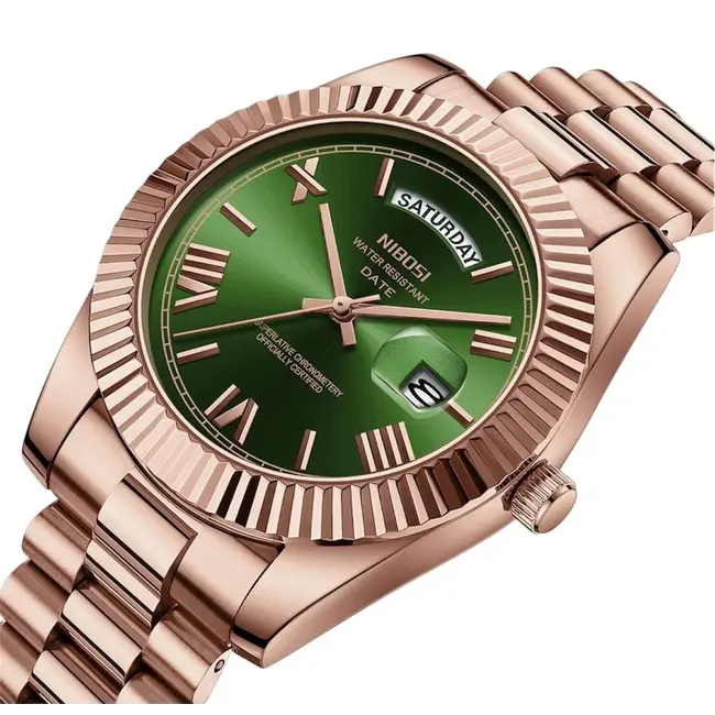 Nibosi Montclair – herenhorloge met stalen band en klassiek design