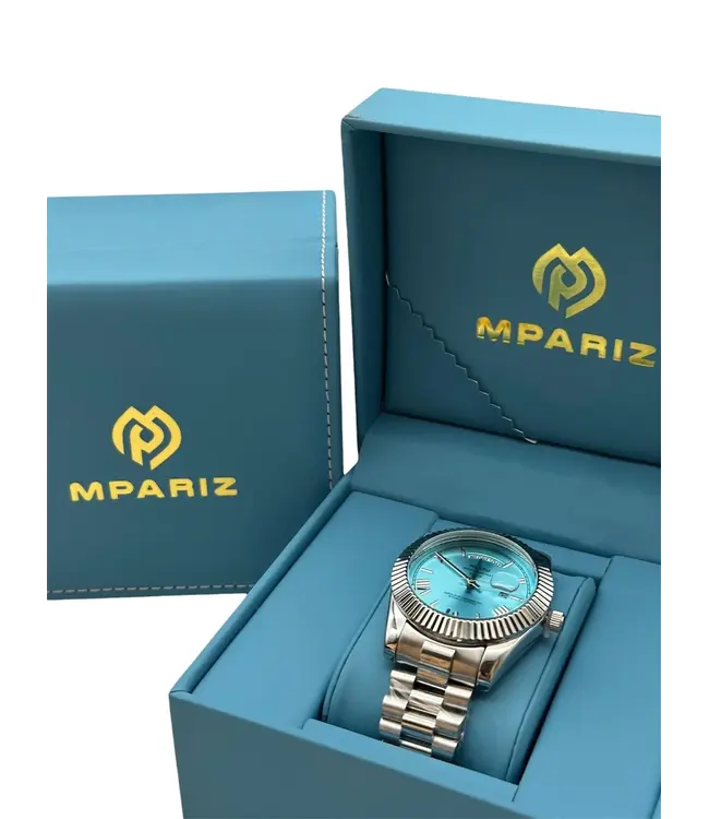 Nibosi  Herenhorloges Zilver (Groen/Blauw/Baby Blauw) - Datum