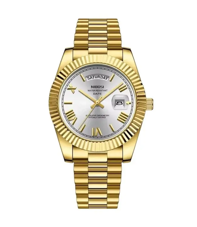 Nibosi Herenhorloge Goud (Goud/Rood/Wit/Chocolate)