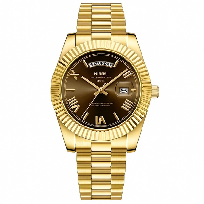 Nibosi Herenhorloge Goud (Goud/Rood/Wit/Chocolate/Blauw)