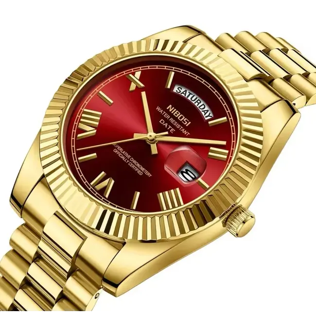 Nibosi Herenhorloge Goud (Goud/Rood/Wit/Chocolate/Blauw)