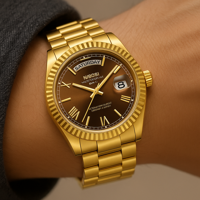 Nibosi Herenhorloge Goud (Goud/Rood/Wit/Chocolate/Blauw)