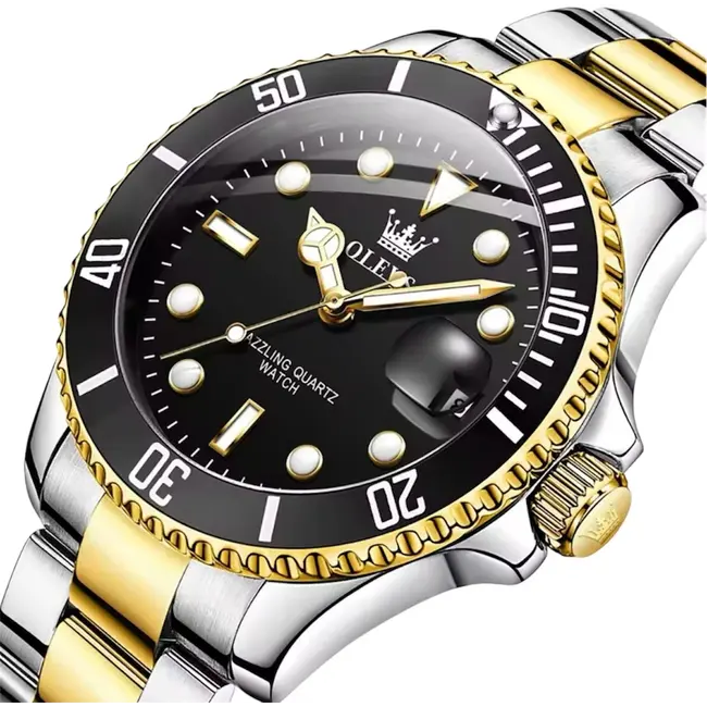 Olevs Rievera Vert – herenhorloge met stalen band en sportief design