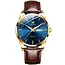 Olevs Luxe Herenhorloge Goud (Wit/Blauw)