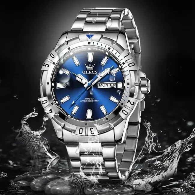 Olevs Verdier – herenhorloge met stalen band en sportief design