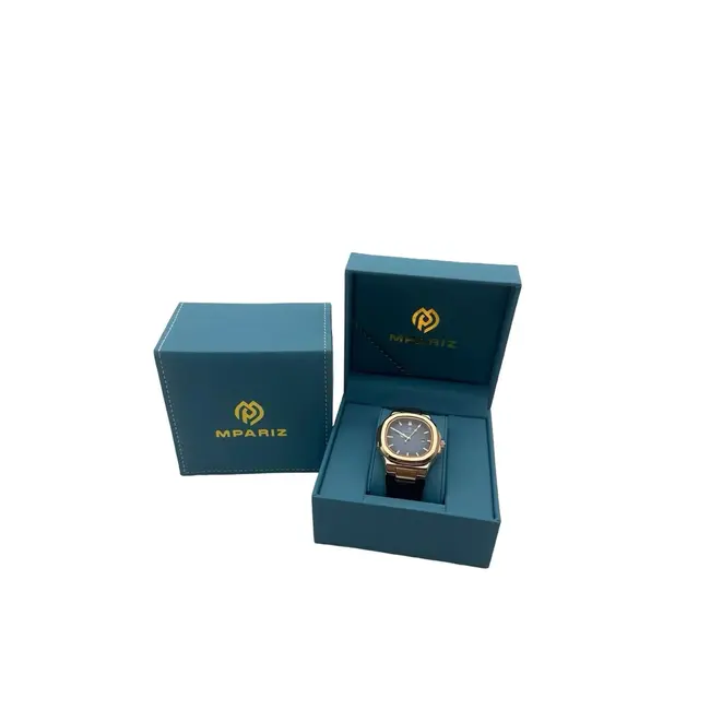 Poedagar Herenhorloge Rosé (Zwart/Blauw)