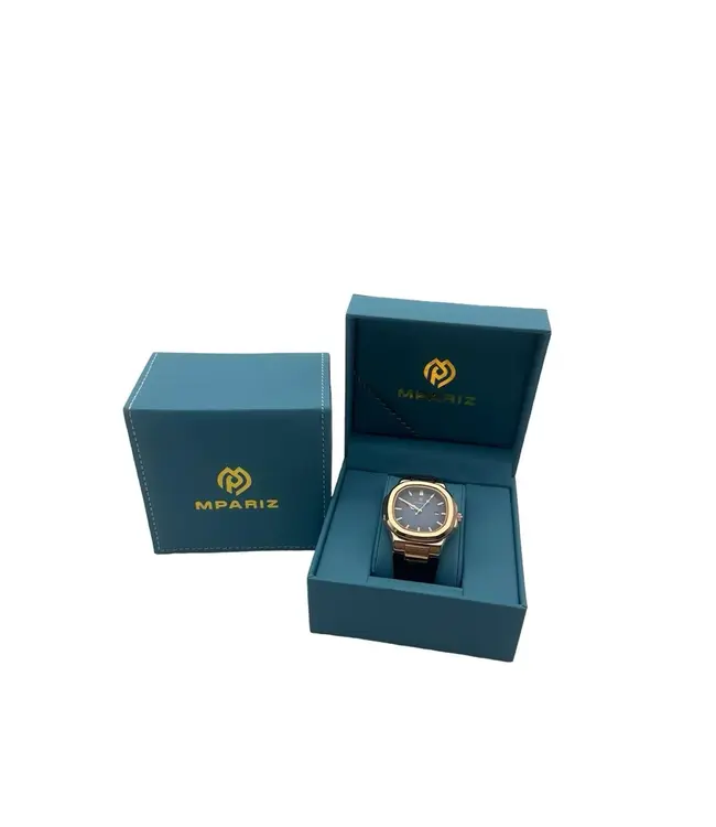 Poedagar Herenhorloge Rosé (Zwart/Blauw)