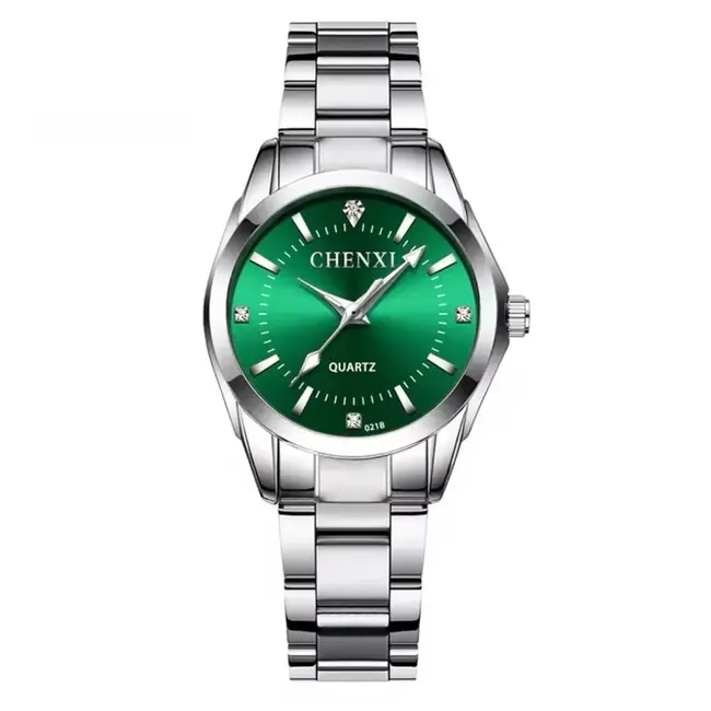 Chenxi Dameshorloge Zilver (Roze/Groen)