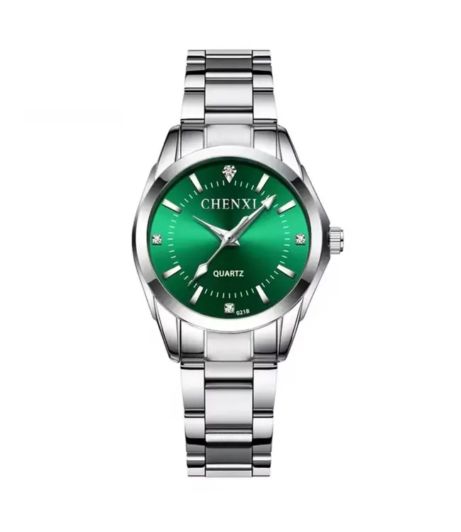 Chenxi Dameshorloge Zilver (Roze/Groen)