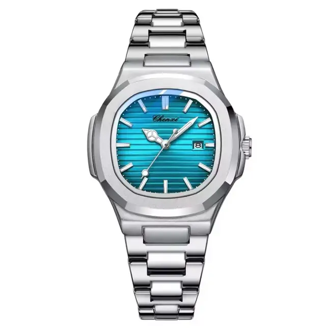 Chenxi Luxe Dameshorloge Zilver (Bruin/Blauw)