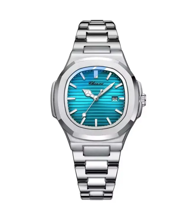 Chenxi Luxe Dameshorloge Zilver (Bruin/Blauw)