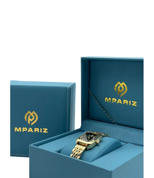 Ximili  Dameshorloge Goud (Parelmoer Wit/Zwart)