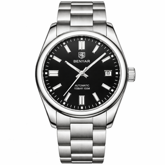 Benyar Herenhorloge Zilver & Zwart - Mechanisch