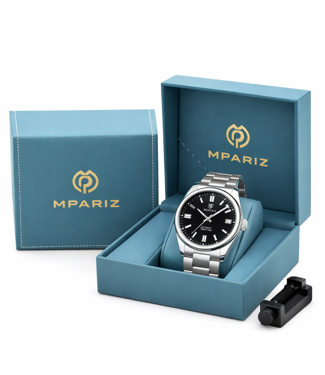 Benyar Luxe Herenhorloge  Zilver &  Zwart - Mechanisch