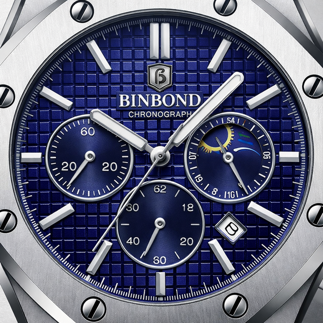 Binbond Octava Chrono – herenhorloge met stalen band en sportief design