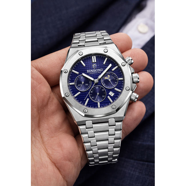 Binbond Octava Chrono – herenhorloge met stalen band en sportief design
