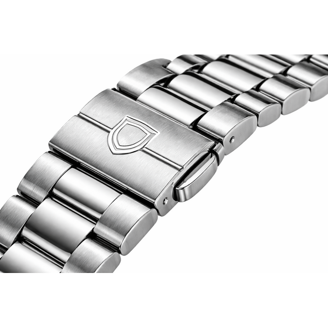 Binbond Luxe Herenhorloge Zilver (Zwart/Blauw)