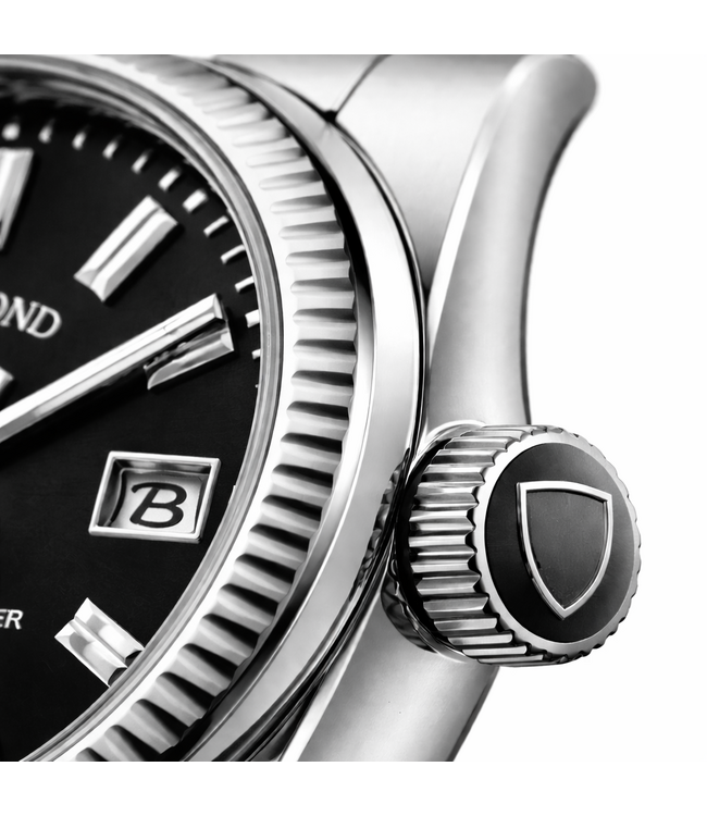 Binbond Luxe Herenhorloge Zilver (Zwart/Blauw)