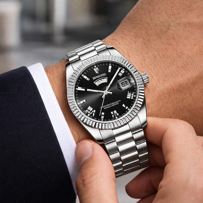 Binbond Gravon – herenhorloge met stalen band en klassiek design