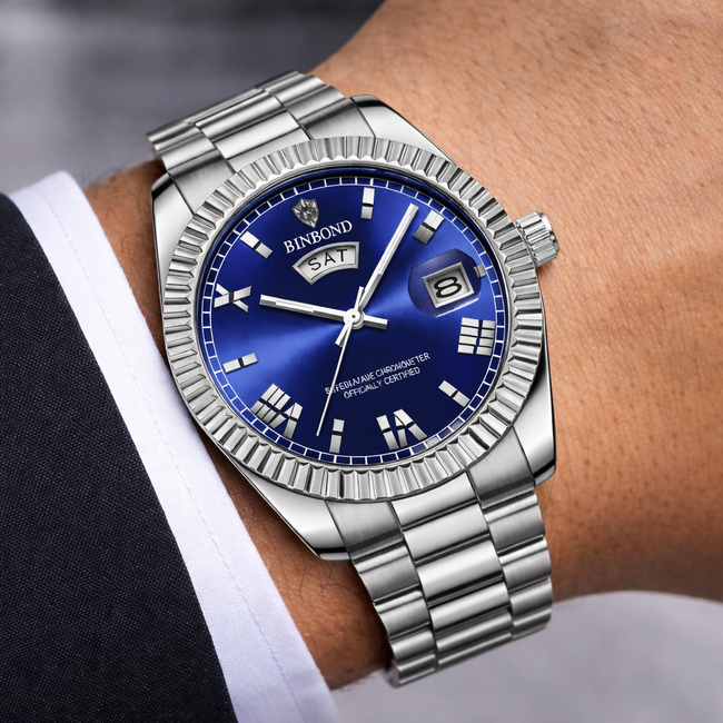 Binbond Gravon – herenhorloge met stalen band en klassiek design