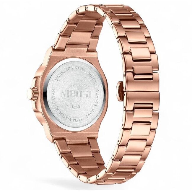 Nibosi Herenhorloge Rosé (Blauw/Wit)