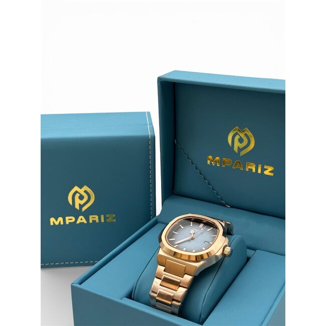 Nibosi Herenhorloge Rosé (Blauw/Wit)