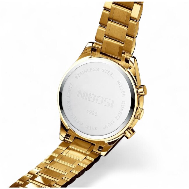 Nibosi Impérial – herenhorloge met stalen band en luxe skeleton design