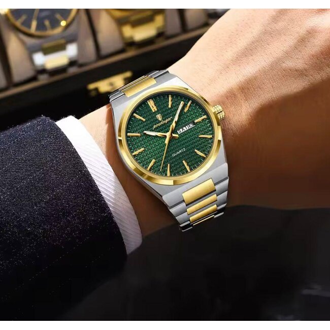 Poedagar Montreux – herenhorloge met stalen band en elegant design