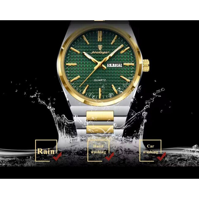 Poedagar Montreux – herenhorloge met stalen band en elegant design