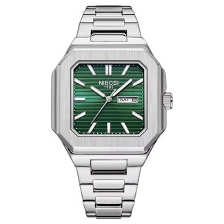 Nibosi Herenhorloges Zilver (Groen/Zwart)