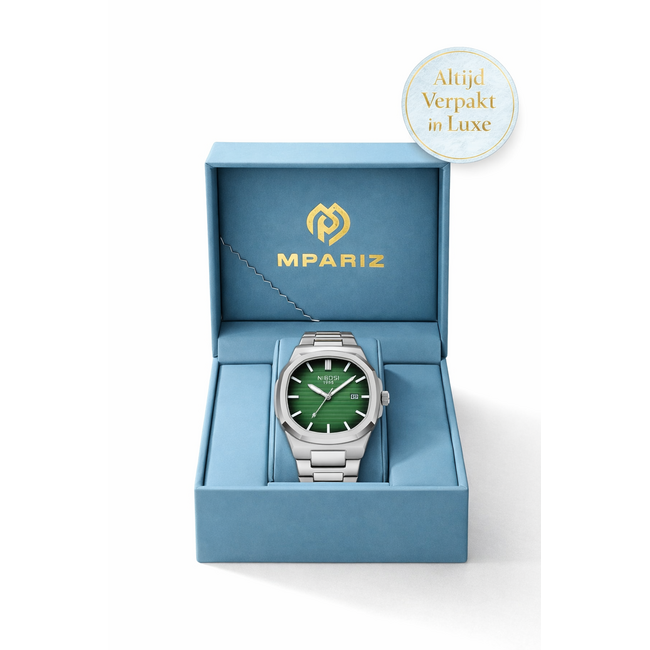 Nibosi Verdant – herenhorloge met stalen band en modern design