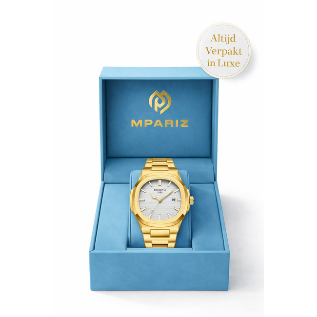 Nibosi Heren Horloges Goud & Wit