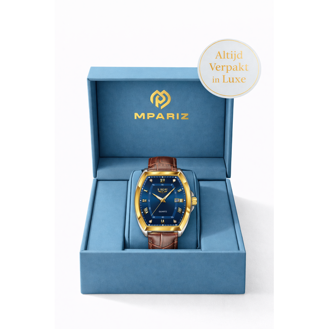 Lige Belmont – herenhorloge met leren band en klassiek design