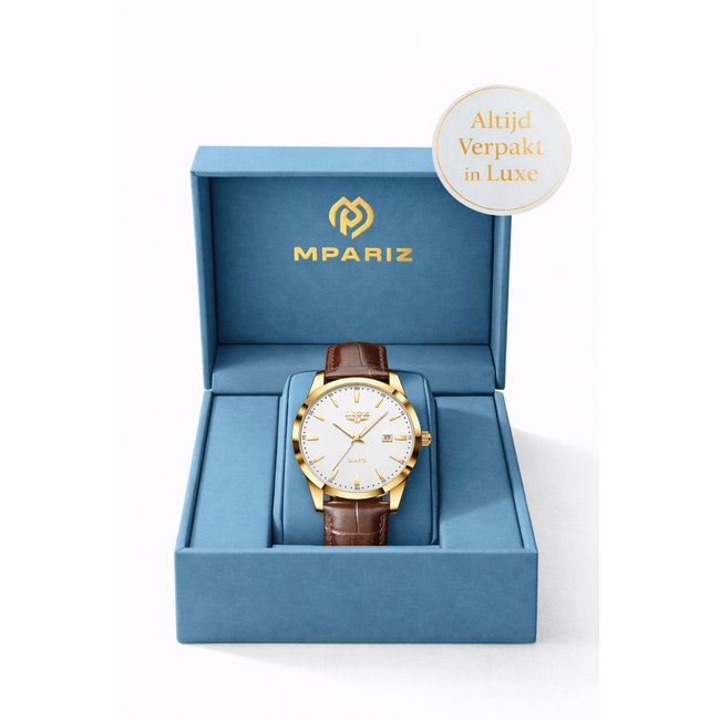 Lige Éloria – herenhorloge met leren band en minimalistisch design