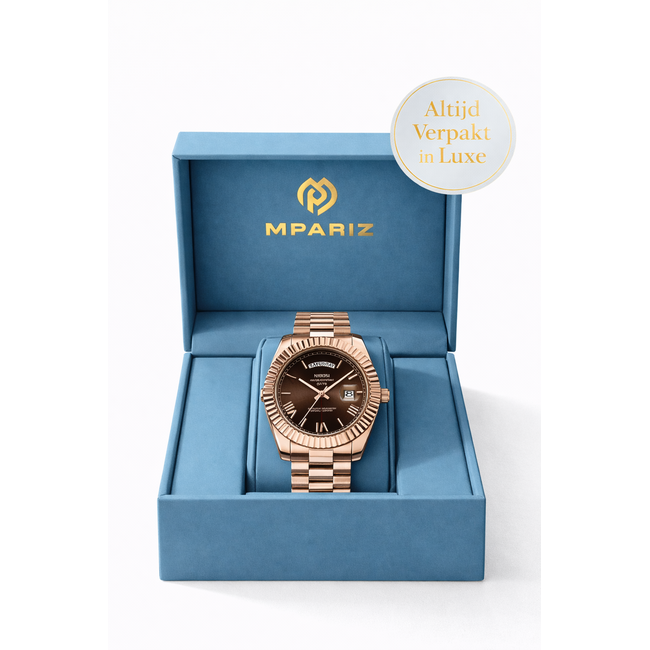 Nibosi Heren & Dameshorloges  Rosé & Chocolate Dial