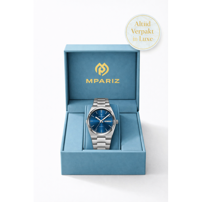Poedagar Azure – herenhorloge met stalen band en modern design