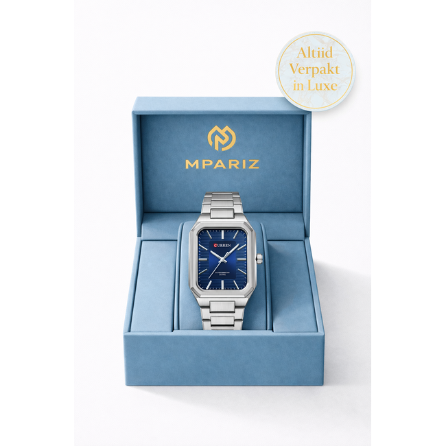 Curren Luxe Herenhorloges  Zilver Blauw