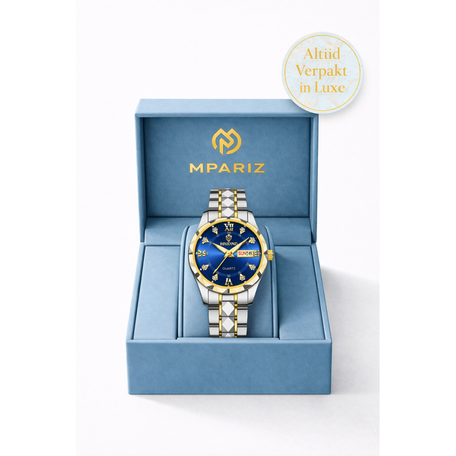 binbond Luxe Dameshorloge Zilver  Blauw