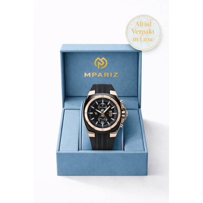 Mpariz Luxe Herenhorloge Rosé  Siliconen Band