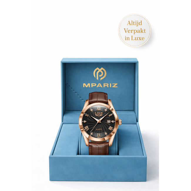 Lige Laurent – herenhorloge met leren band en elegant design