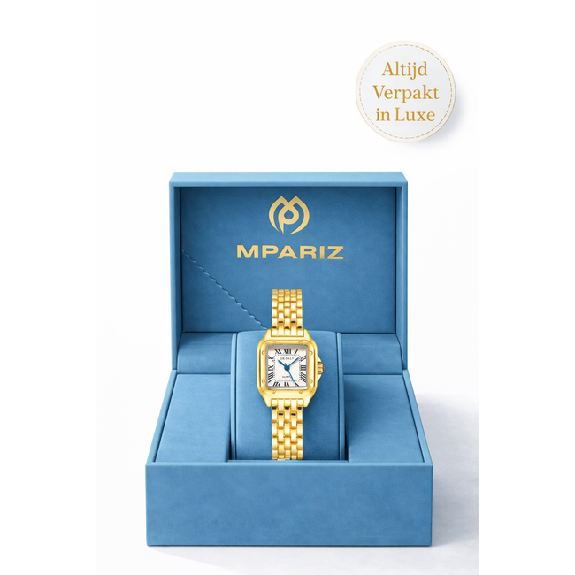 Grealy Dameshorloge Goud & Wit met armband