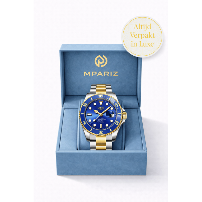Lige Luxe Herenhorloge Blauw/Zwart