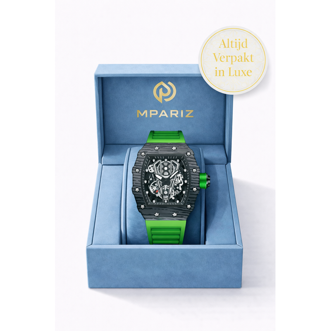 Mpariz Phantom Vert – herenhorloge met rubber band en futuristisch design